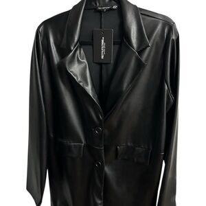 PrettyLittleThing Sleek Black Leather Jacket
